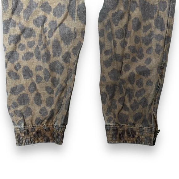 By Anthropologie Tamarind Linen Tapered Jogger Animal Giraffe Print Trouser SZ 2 - Picture 6 of 16